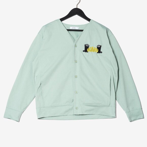 Graniph Ikaku Size Small Intend to Threat Red Panda Cardigan Pastel Green - Picture 1 of 8